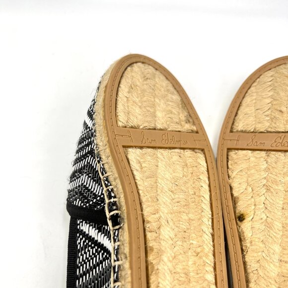 Sam Edelman Size 8 Lynn Black White Geometric Chevron Print Loafers Flats Shoes - Picture 9 of 12